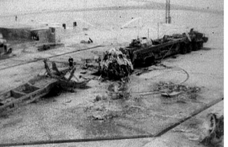 Залишки ракети Р-16 після аварії 24 жовтня 1960 р.