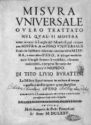 Титульний аркуш трактату Misura universale, 1675 р.